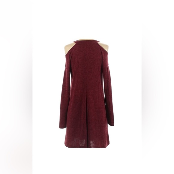 Everly Burgundy Red Cold Shoulder Soft Knit Holiday Party Dress Valentines Day S - Picture 4 of 4